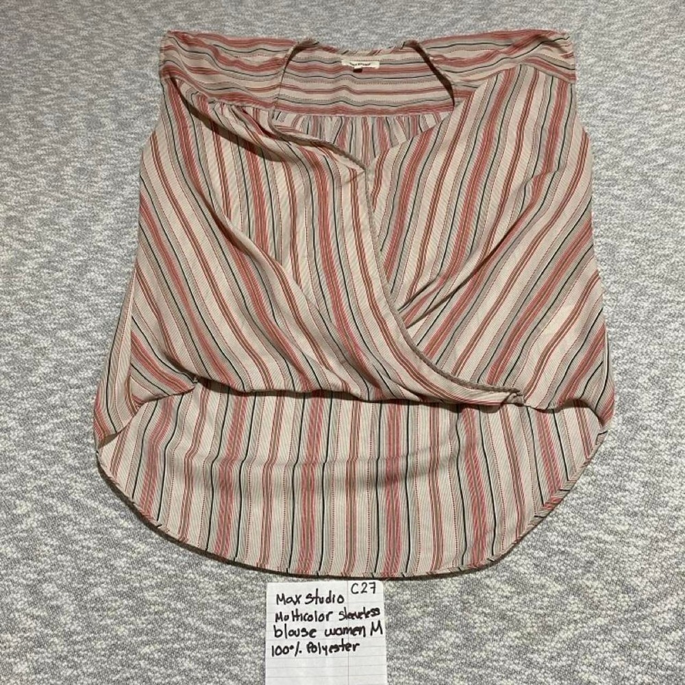 Max Studio vertical striped blouse multicolorwomen M. SKU-C27#stripes